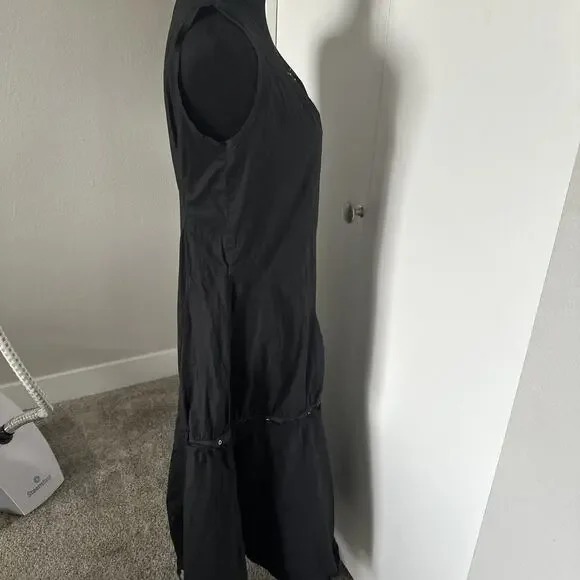 RONI RABL Lagenlook Midi Dress Artsy Cotton Black Small - Picture 7 of 7